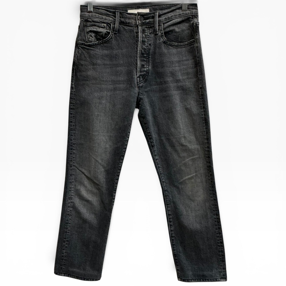 Mother Superior High Waisted Hiker Hoover Roadtrip Renegade Black Crop Jeans 27